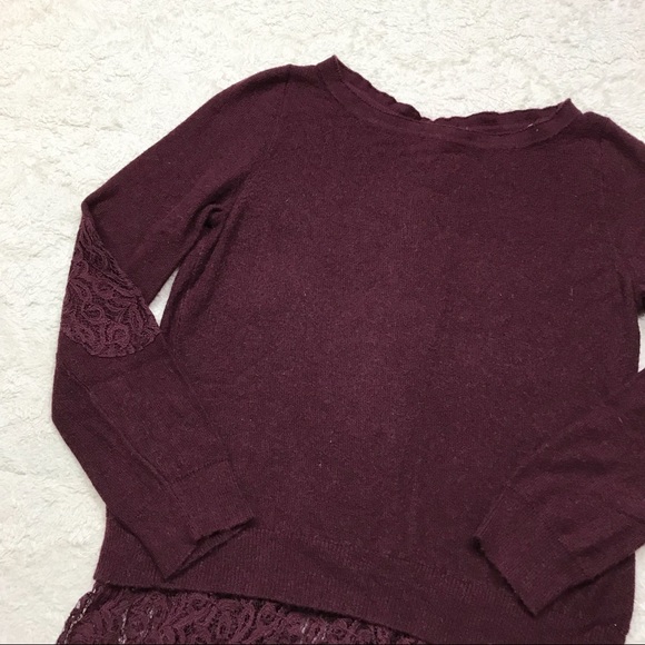 Anthropologie Angel Of The North Plum Lace Sweater - Picture 3 of 10